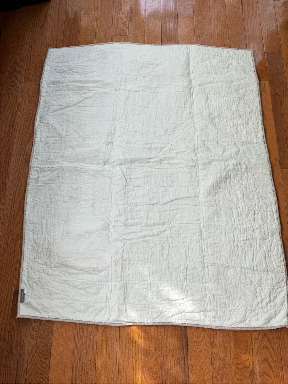 Land of Nod Royal Hippo Baby Quilt Blanket Princess Crown Pink Gold Stars 49x39